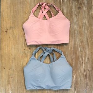 lululemon Blush Pink and Light Gray Sports Bras